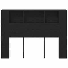 vidaXL Headboard Cabinet Black Oak Engineered Wood 5