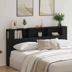 Headboard Cabinet 200x18.5x104.5 cm 200 cm Black oak