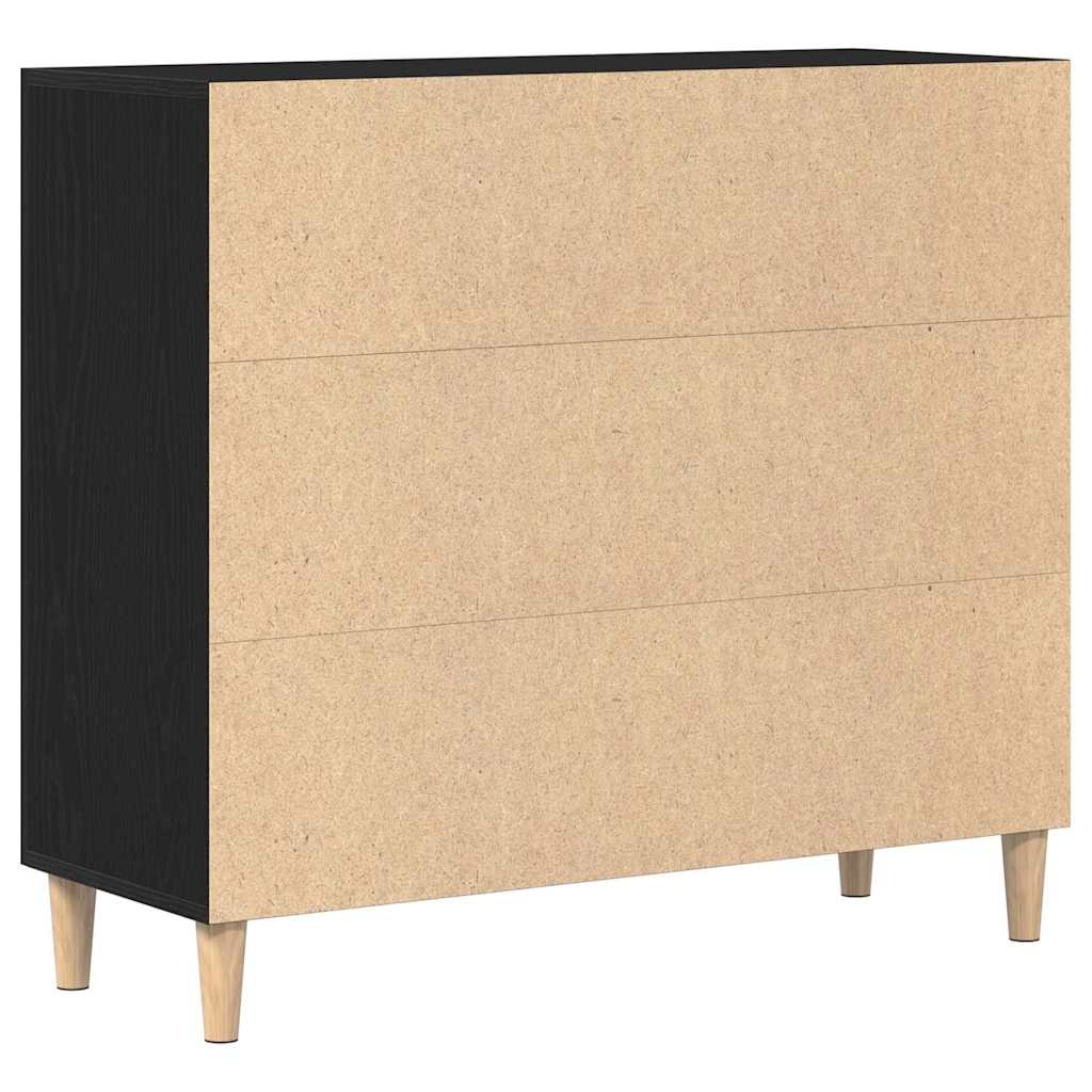 Sideboard 90x34x80 cm Engineered Wood Black oak