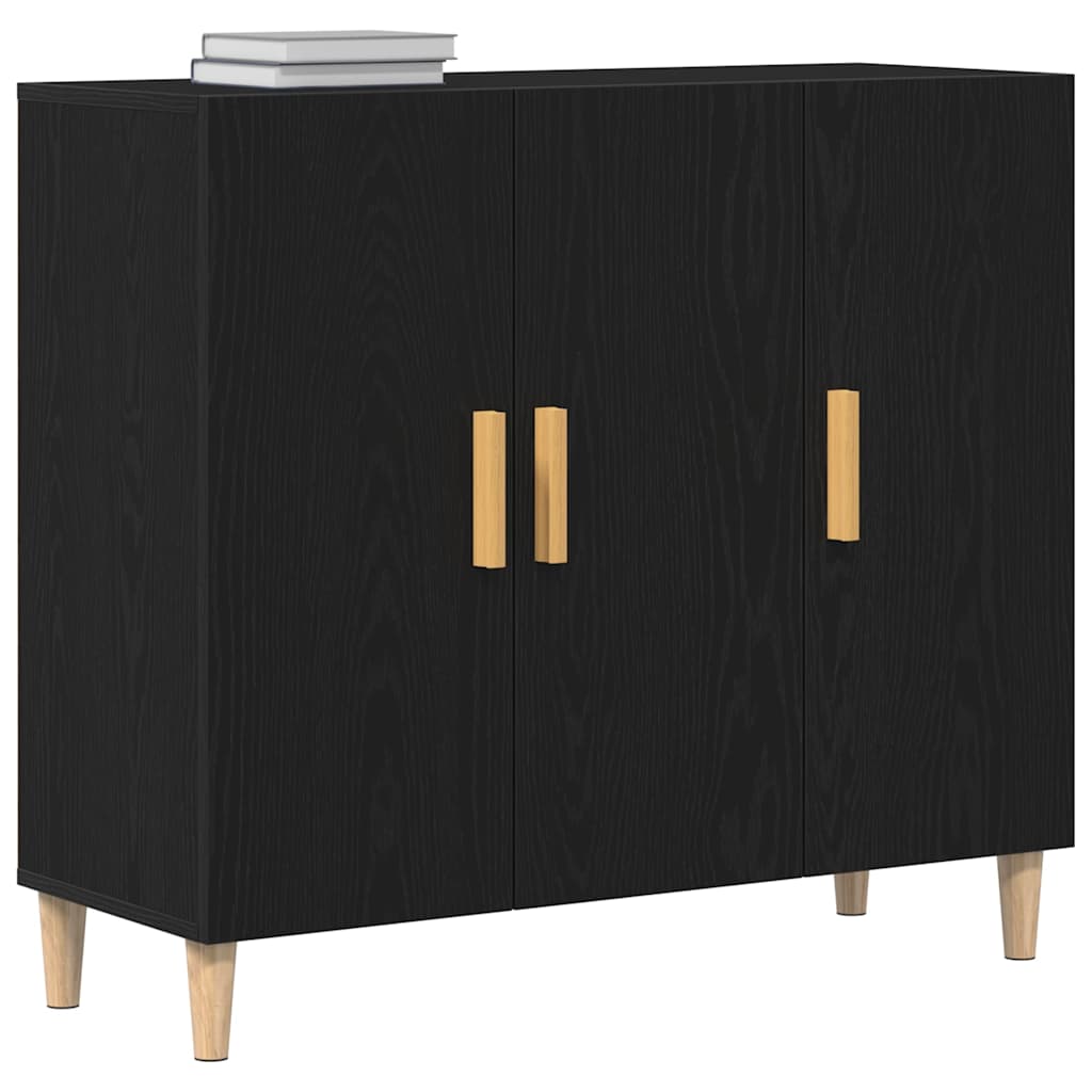 Sideboard 90x34x80 cm Engineered Wood Black oak