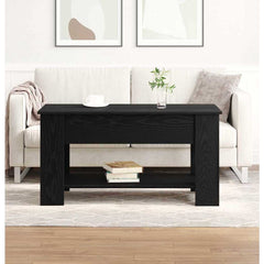 Coffee Table 101x49x52 cm Engineered Wood Black oak