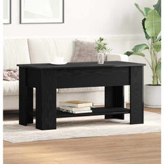Coffee Table 101x49x52 cm Engineered Wood Black oak