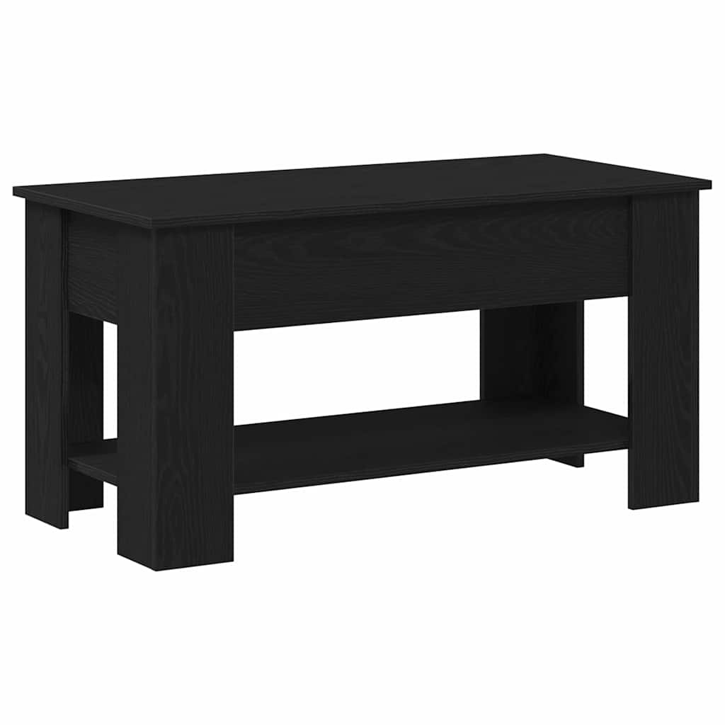 Coffee Table 101x49x52 cm Engineered Wood Black oak