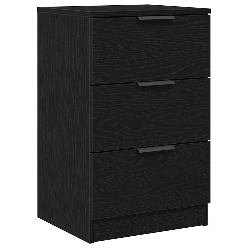 vidaXL Bedside Cabinet 2 pcs Black Oak 40 x 65 x 65 cm Engineered Wood 6