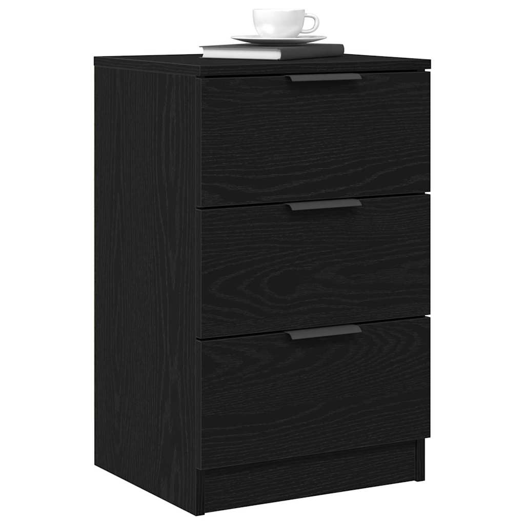 vidaXL Bedside Cabinet 2 pcs Black Oak 40 x 65 x 65 cm Engineered Wood 3