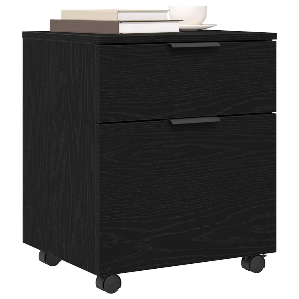 vidaXL File Cabinet Black Oak 45 x 38 x 54 cm Engineered Wood 3