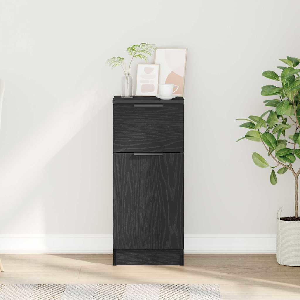 vidaXL Sideboard Black Oak 30 x 30 x 70 cm Engineered Wood 4