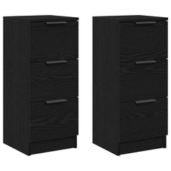 vidaXL Sideboard 2 pcs Black Oak 30 x 30 x 70 cm Engineered Wood 2