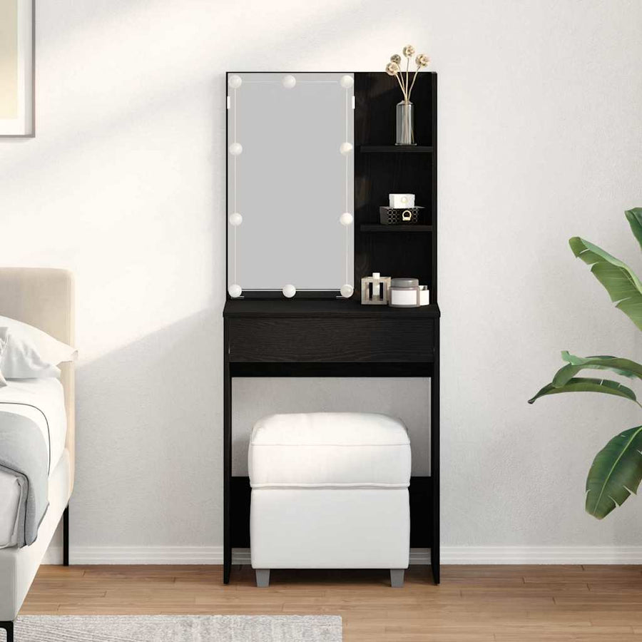 vidaXL Dressing Table Black Oak 60 x 40 x 140 cm Engineered Wood 1