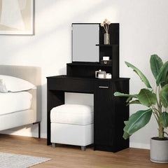 vidaXL Dressing Table Black Oak 86.5 x 35 x 136 cm Engineered Wood 1