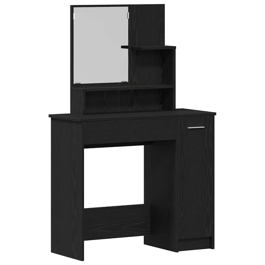 vidaXL Dressing Table Black Oak 86.5 x 35 x 136 cm Engineered Wood 5