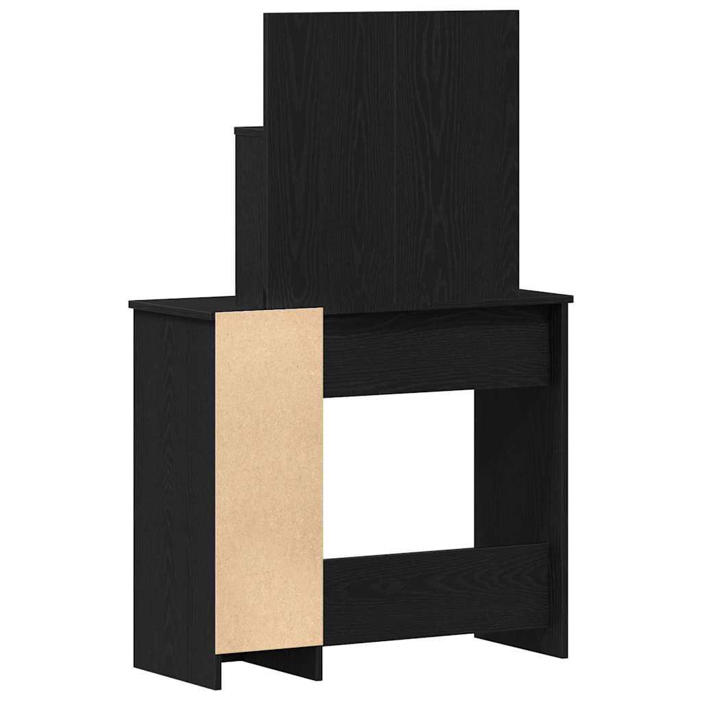 vidaXL Dressing Table Black Oak 86.5 x 35 x 136 cm Engineered Wood 6