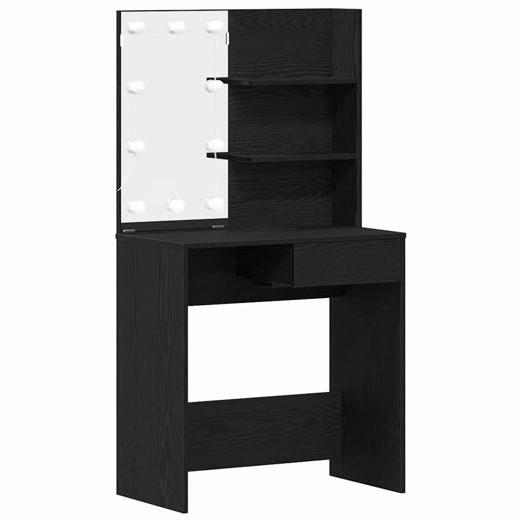 vidaXL Dressing Table Black Oak 74.5 x 40 x 141 cm Engineered Wood 2