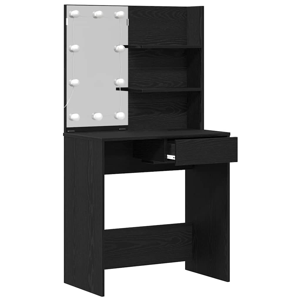 vidaXL Dressing Table Black Oak 74.5 x 40 x 141 cm Engineered Wood 5