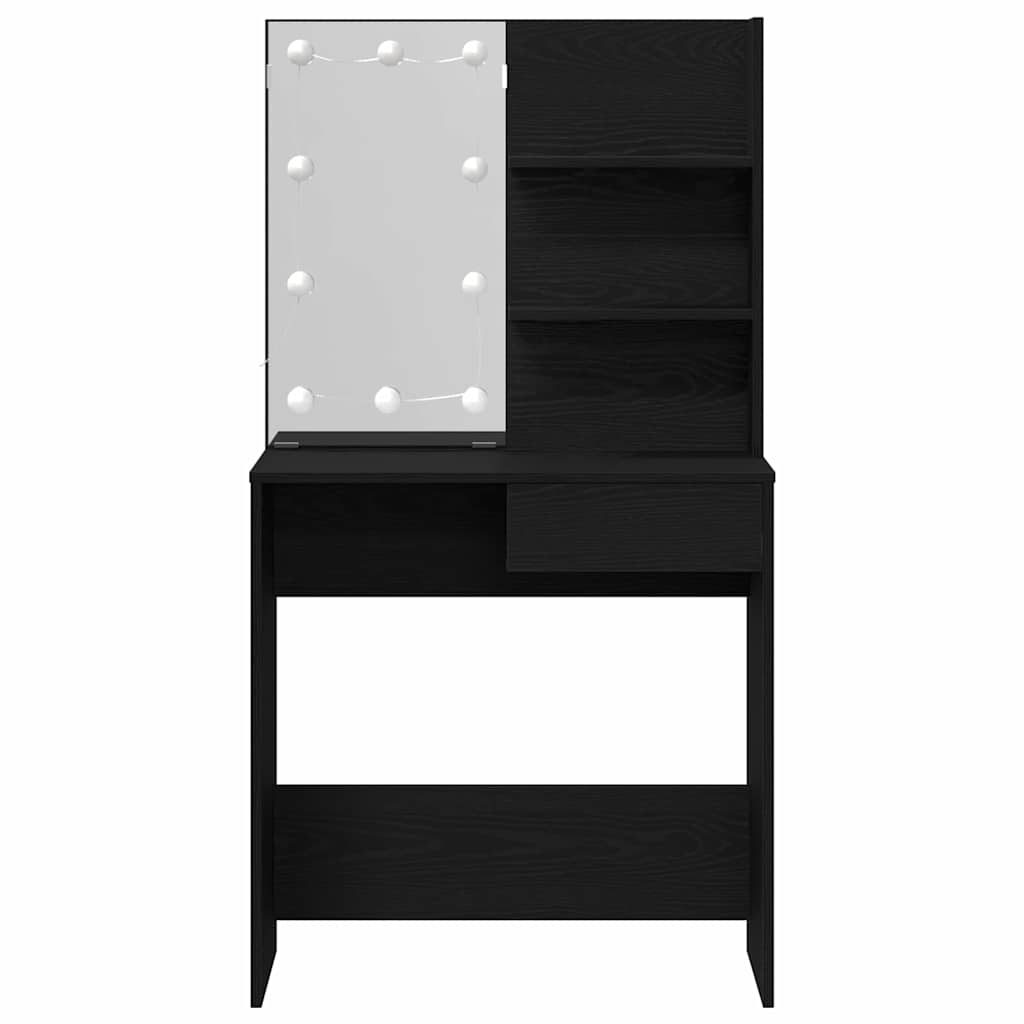 vidaXL Dressing Table Black Oak 74.5 x 40 x 141 cm Engineered Wood 6