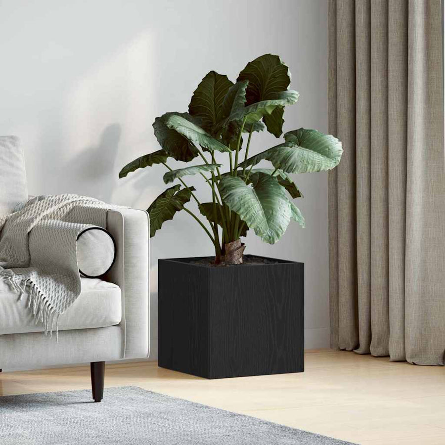 vidaXL Planter Box Black Oak 40 x 40 x 40 cm Engineered Wood 1
