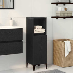 vidaXL Bathroom Cabinet Black Oak 30 x 30 x 100 cm Engineered Wood 1