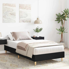 vidaXL Bed Frame Black Oak 203 x 93 x 25 cm Engineered Wood 3