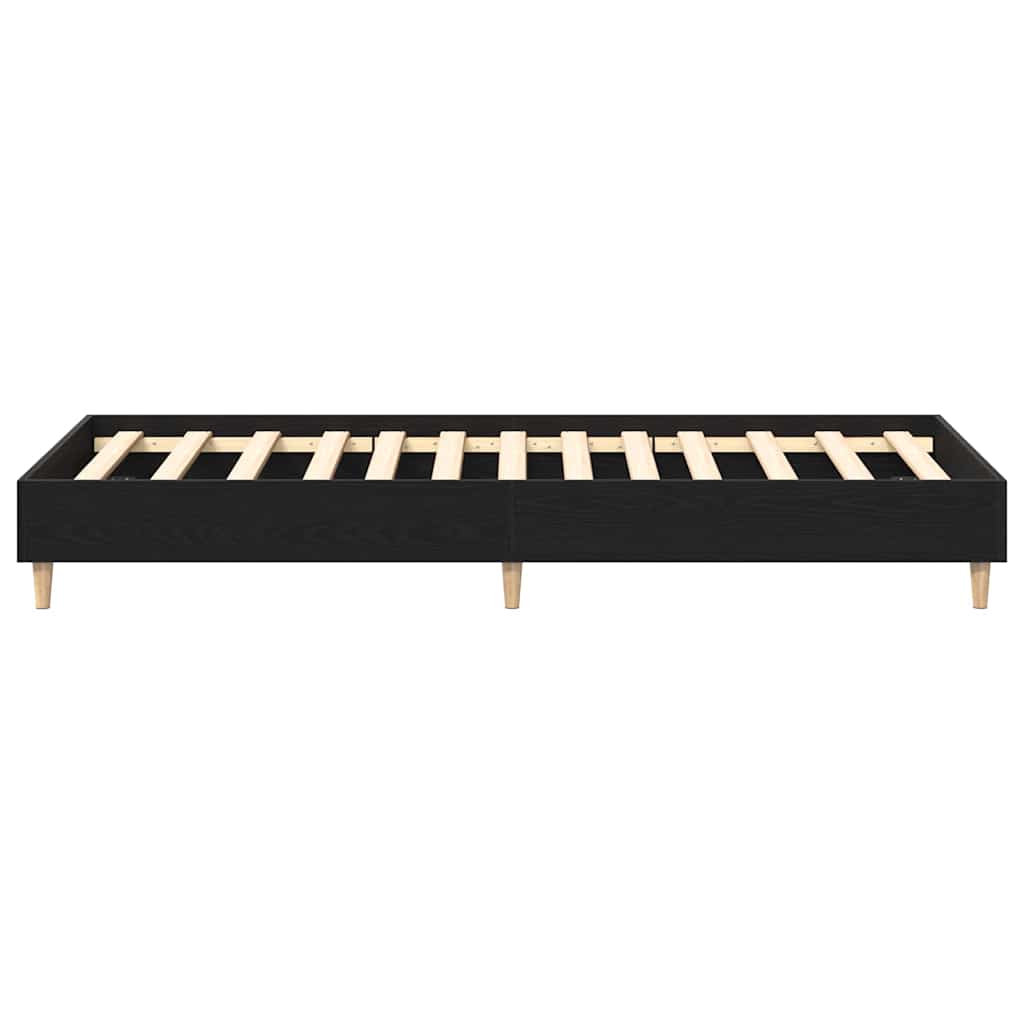 vidaXL Bed Frame Black Oak 203 x 93 x 25 cm Engineered Wood 6