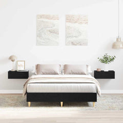 vidaXL Bed Frame Engineered Wood Black Oak