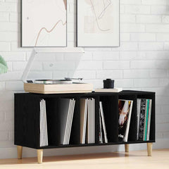 Record Cabinet Engineered Wood in Black Oak
