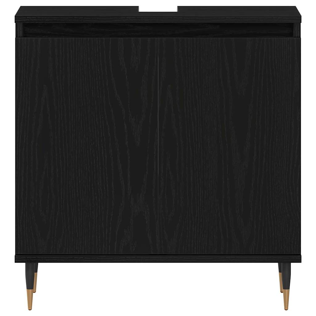 vidaXL Bathroom Sink Cabinet Black Oak 58 x 33 x 60 cm Engineered Wood 6