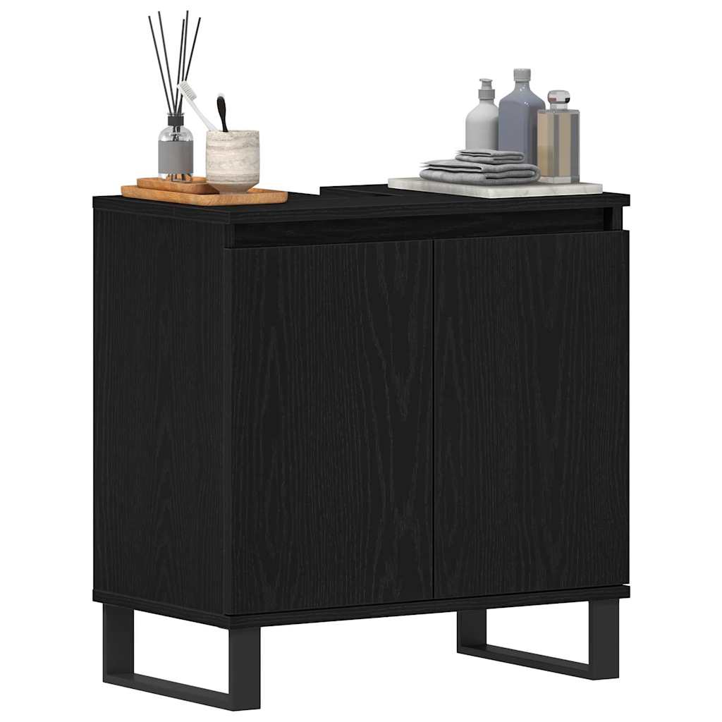 vidaXL Bathroom Sink Cabinet Black Oak 58 x 33 x 60 cm Engineered Wood 3