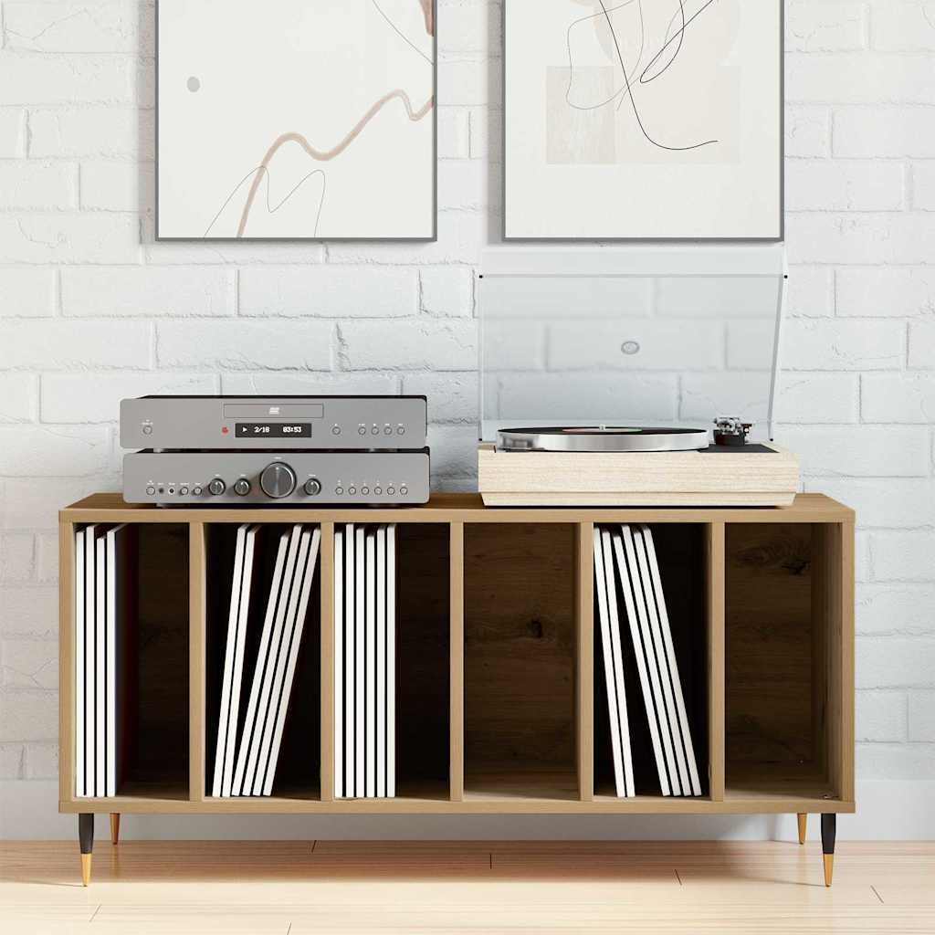 vidaXL Record Cabinet Artisan oak 100 x 38 x 48 cm Engineered Wood 4