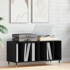 vidaXL Record Cabinet Black Oak 100 x 38 x 48 cm Engineered Wood 1