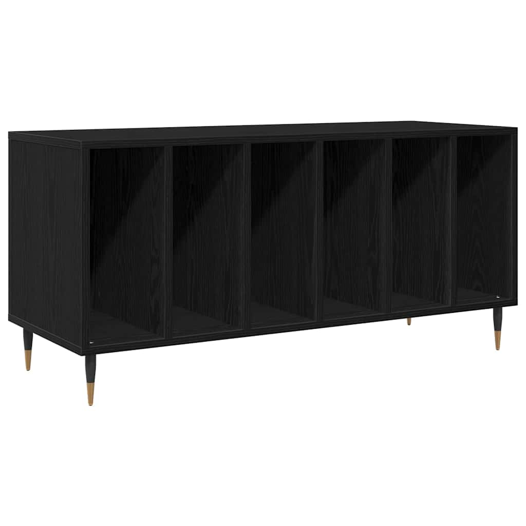 vidaXL Record Cabinet Black Oak 100 x 38 x 48 cm Engineered Wood 2