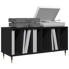 vidaXL Record Cabinet Black Oak 100 x 38 x 48 cm Engineered Wood 3