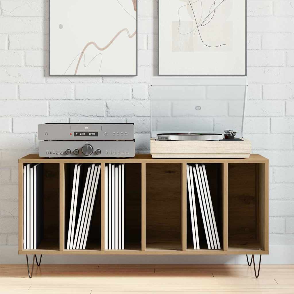vidaXL Record Cabinet Artisan oak 100 x 38 x 48 cm Engineered Wood 4