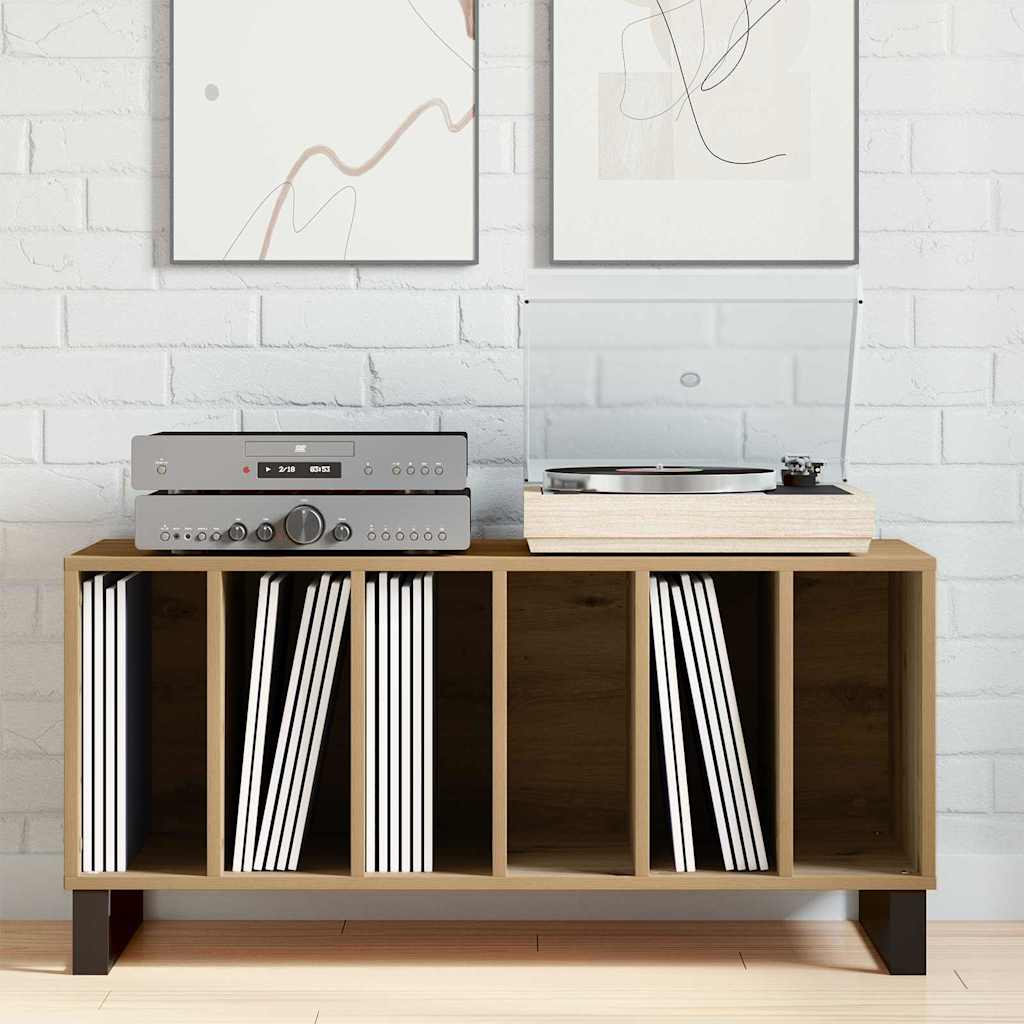 vidaXL Record Cabinet Artisan oak 100 x 38 x 48 cm Engineered Wood 4