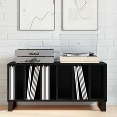 vidaXL Record Cabinet Black Oak 100 x 38 x 48 cm Engineered Wood 4