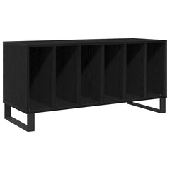vidaXL Record Cabinet Black Oak 100 x 38 x 48 cm Engineered Wood 2