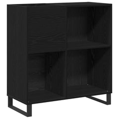 vidaXL Record Cabinet Black Oak 84.5 x 38 x 89 cm Engineered Wood 2
