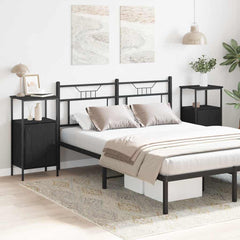 vidaXL Bedside Cabinet 2 pcs Black Oak 41 x 31 x 80 cm Engineered Wood 1