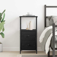 vidaXL Bedside Cabinet Black Oak 34 x 35.5 x 70 cm Engineered Wood 4