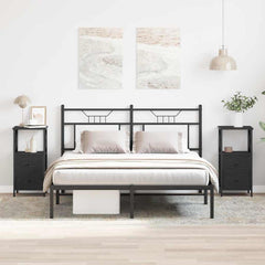 vidaXL Bedside Cabinet 2 pcs Black Oak 34 x 35.5 x 70 cm 4