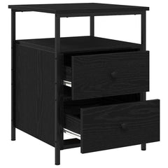 vidaXL Bedside Cabinet 2 pcs Black Oak 34 x 35.5 x 50 cm 2