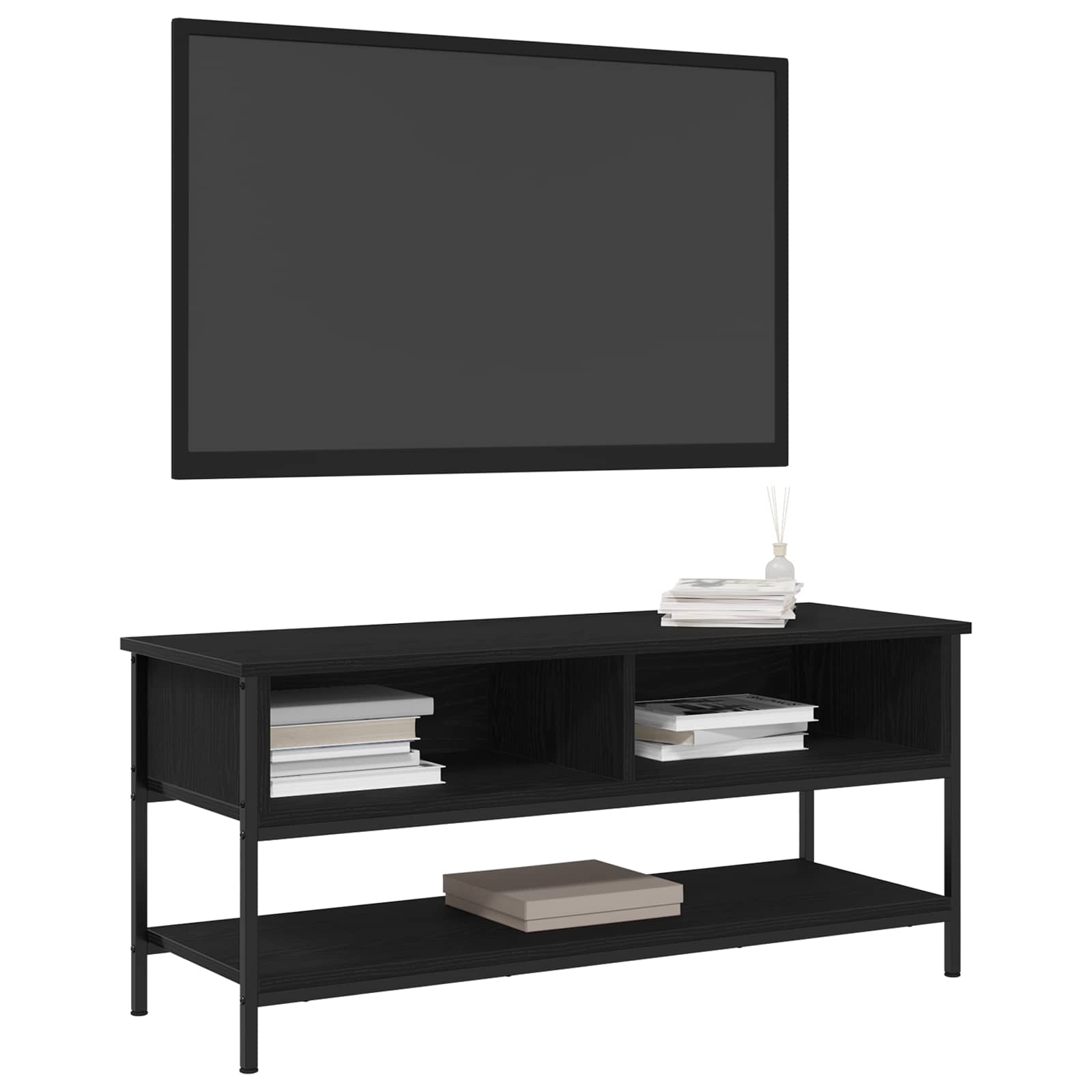 vidaXL TV Cabinet Set 100 x 35 x 45 cm Black Oak Engineered Wood 3