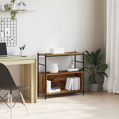 vidaXL Bookshelf 80 x 30 x 78.5 cm Engineered Wood Smoked Oak 1