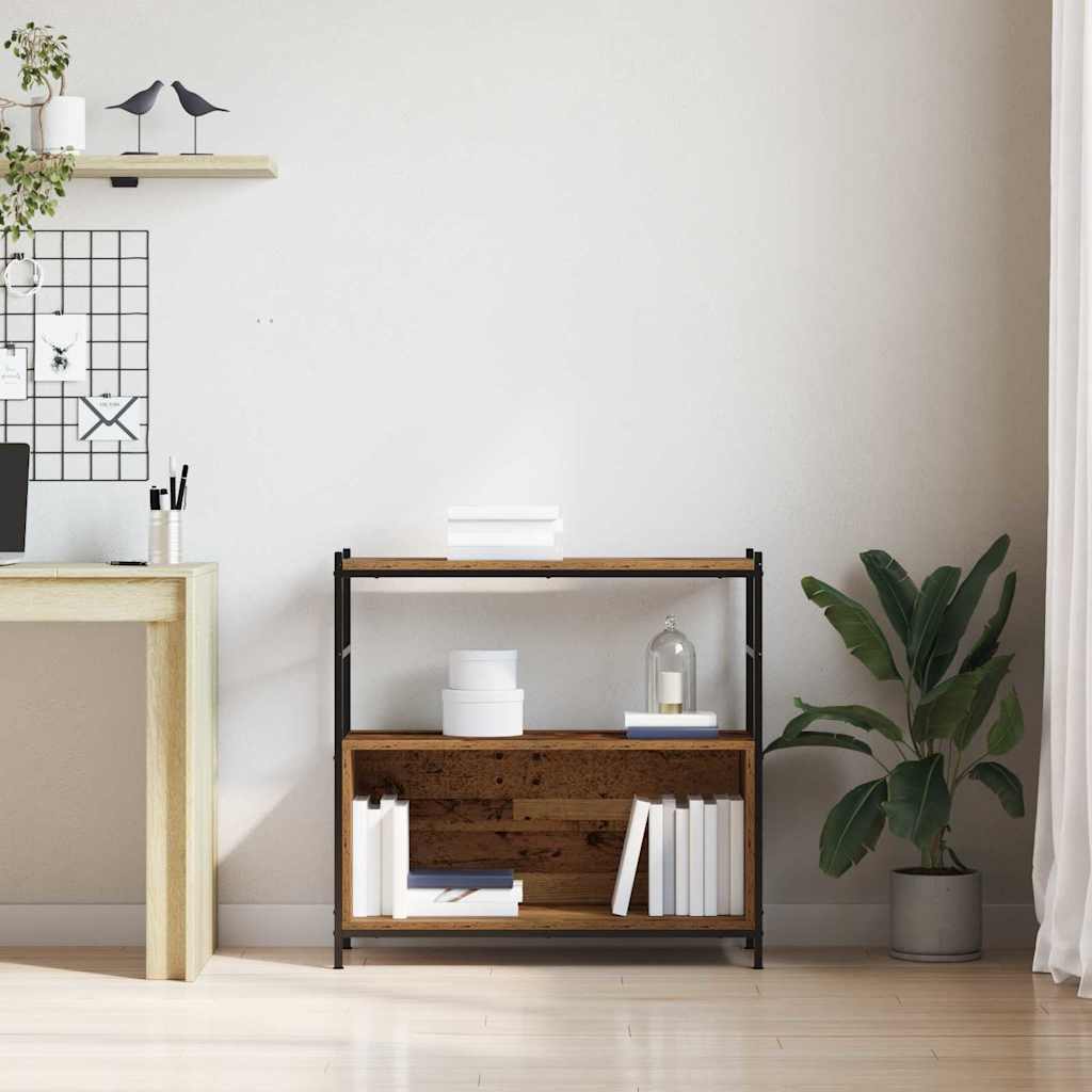 vidaXL Bookshelf 80 x 30 x 78.5 cm Engineered Wood Smoked Oak 4
