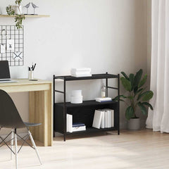 vidaXL Bookshelf 80 x 30 x 78.5 cm Engineered Wood Black Oak 1