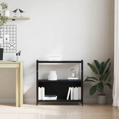 vidaXL Bookshelf 80 x 30 x 78.5 cm Engineered Wood Black Oak 4
