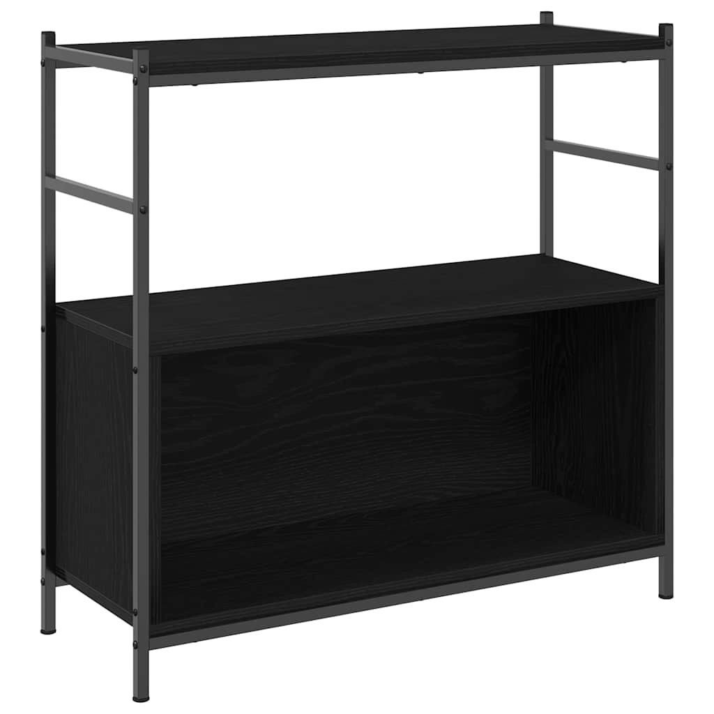 vidaXL Bookshelf 80 x 30 x 78.5 cm Engineered Wood Black Oak 2