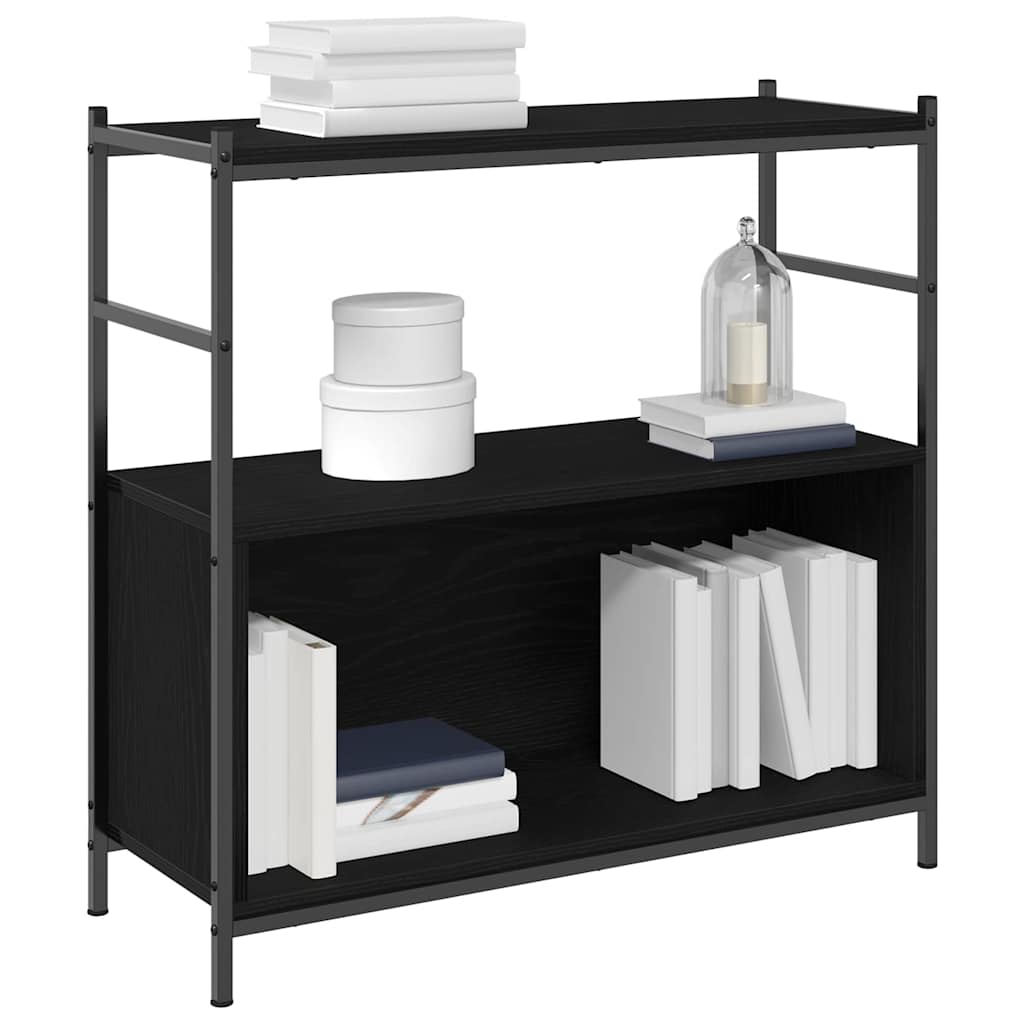 vidaXL Bookshelf 80 x 30 x 78.5 cm Engineered Wood Black Oak 3
