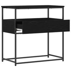 vidaXL Console Table Black Oak 75 x 40 x 75 cm Engineered Wood 3