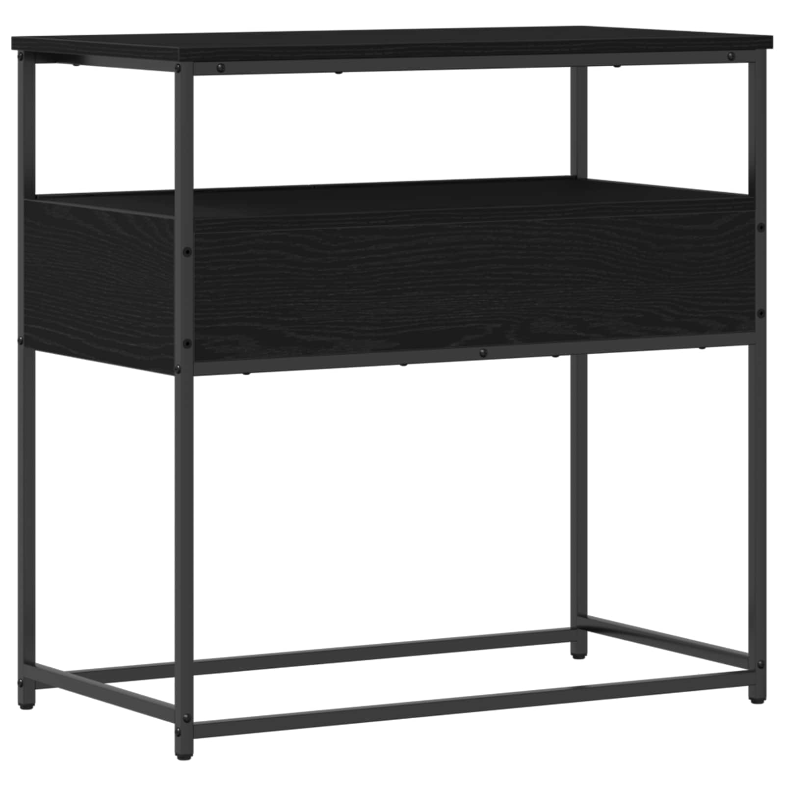 vidaXL Console Table Black Oak 75 x 40 x 75 cm Engineered Wood 5