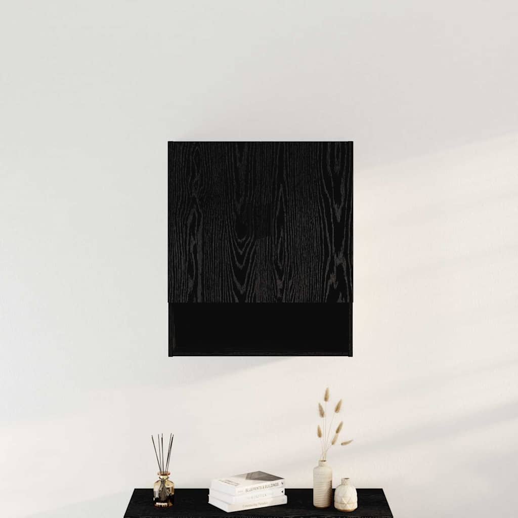 vidaXL Wall-mounted Cabinet 60 x 31 x 70 cm Engineered Wood Black Oak 3